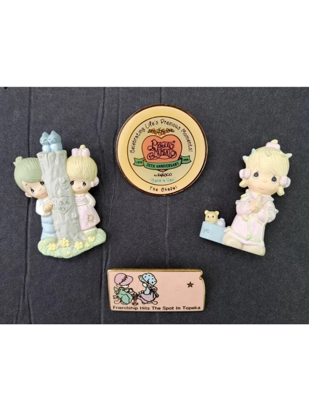 Precious Moments Collectible Pin Lot of 4 Figurine Anniversary Designs Kansas